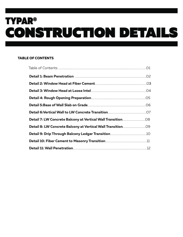 Download TYPAR Construction Details